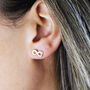 Gold Plated Infinity Knot Stud Earrings, thumbnail 3 of 9