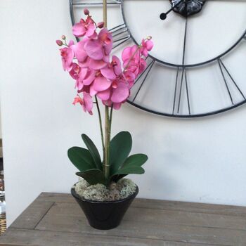 Large Pink Orchid Artificial Silk Flower Arrangement, 5 of 7