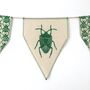 Bug Bunting. Green. Wall Hanging. Handmade Home Decor, thumbnail 3 of 4