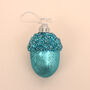 G Decor Glittery Glass Acorn Christmas Tree Ornaments, thumbnail 6 of 7