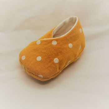 Yellow Spot Fabric Unisex Baby Shoes, 6 of 10