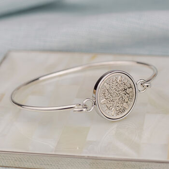 90th Birthday 1930 Sixpence Coin Bangle Bracelet By Ellie Ellie ...