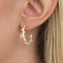 18ct Gold Plated And Sterling Silver Ivy Hoop Earrings, thumbnail 1 of 3