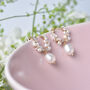 Baroque Pearls And White Zircon Drop Earrings, thumbnail 4 of 11