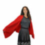 Personalised Red 100% Cashmere Button Poncho Gift Boxed, thumbnail 5 of 10