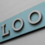 Loo Sign Pastel Blue, Bathroom Toilet Sign Birch Wood, thumbnail 3 of 3