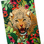Wild Cat Leopard Handmade Tea Towel, thumbnail 5 of 9