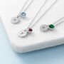 Personalised Birthstone Crystal And Disc Necklace, thumbnail 1 of 7