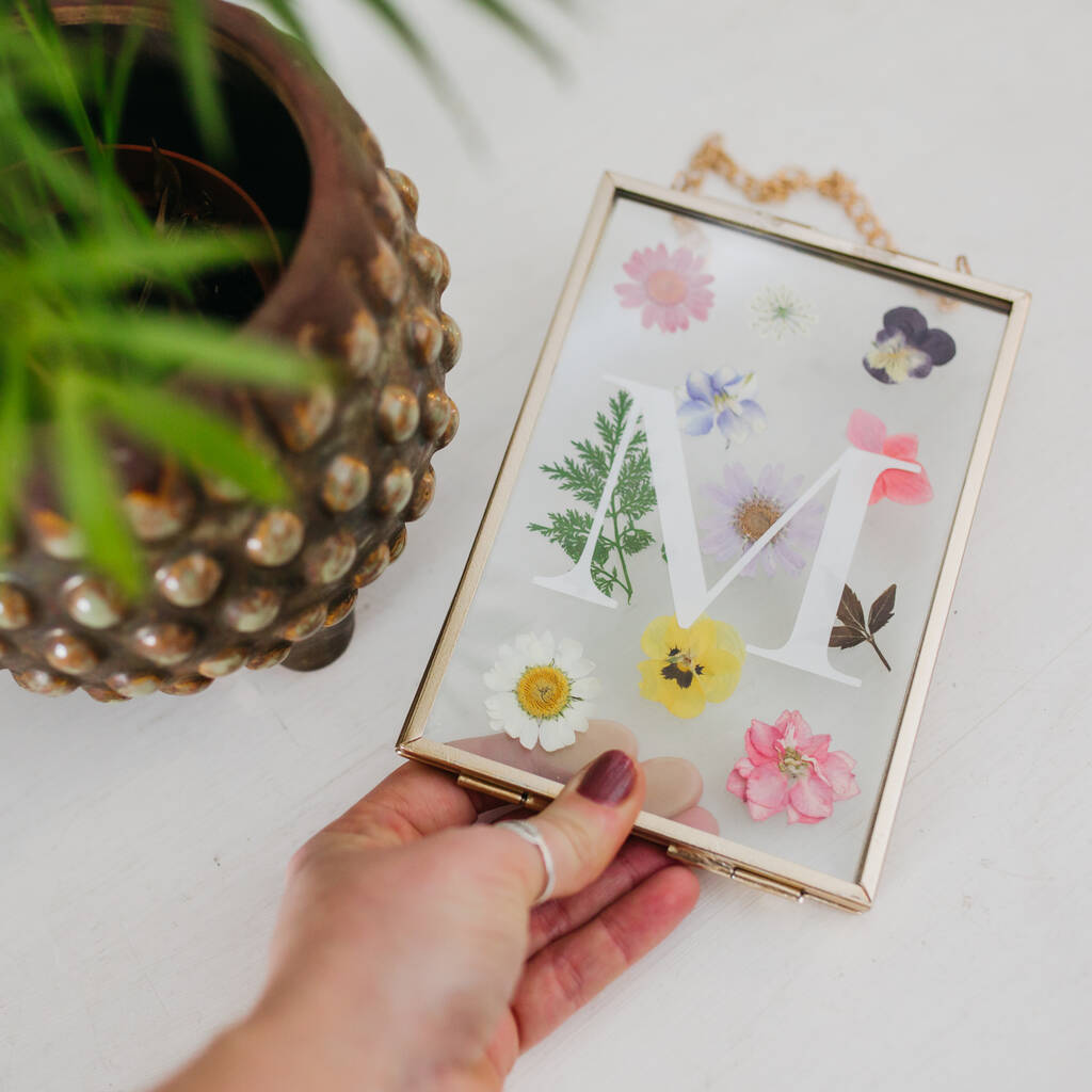 Personalised Initial Pressed Flower Herbarium Frame By Luna And Wild Notonthehighstreet Com