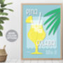 Pina Colada Cocktail Print Four Colour Options, thumbnail 1 of 8
