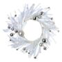 Large White Festive Wreath With Silver Baubles, thumbnail 5 of 5