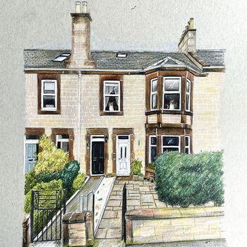 Custom House Portrait In Coloured Pencil, 7 of 7