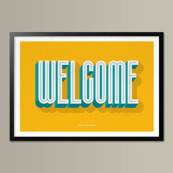 Welcome, Hallway Wall Art, Wall Art Print, Fun Typography Print, Colourful Art, Home Decor, A5, A4, A3, A2, A1, 5 of 6