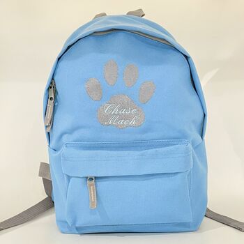 Personalised Embroidered Blue Doggy Backpack, 4 of 7