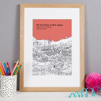Personalised Norwich Graduation Gift Print, 6 of 10