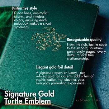 Green Turtle A5 Journal With Strap, Bookmark And Pen Holder, 4 of 7