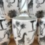 Set Of Six China Aspen Mugs In Black Safari Design, thumbnail 5 of 12