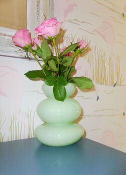 Orchid Green Glass Flower Vase, 5 of 5