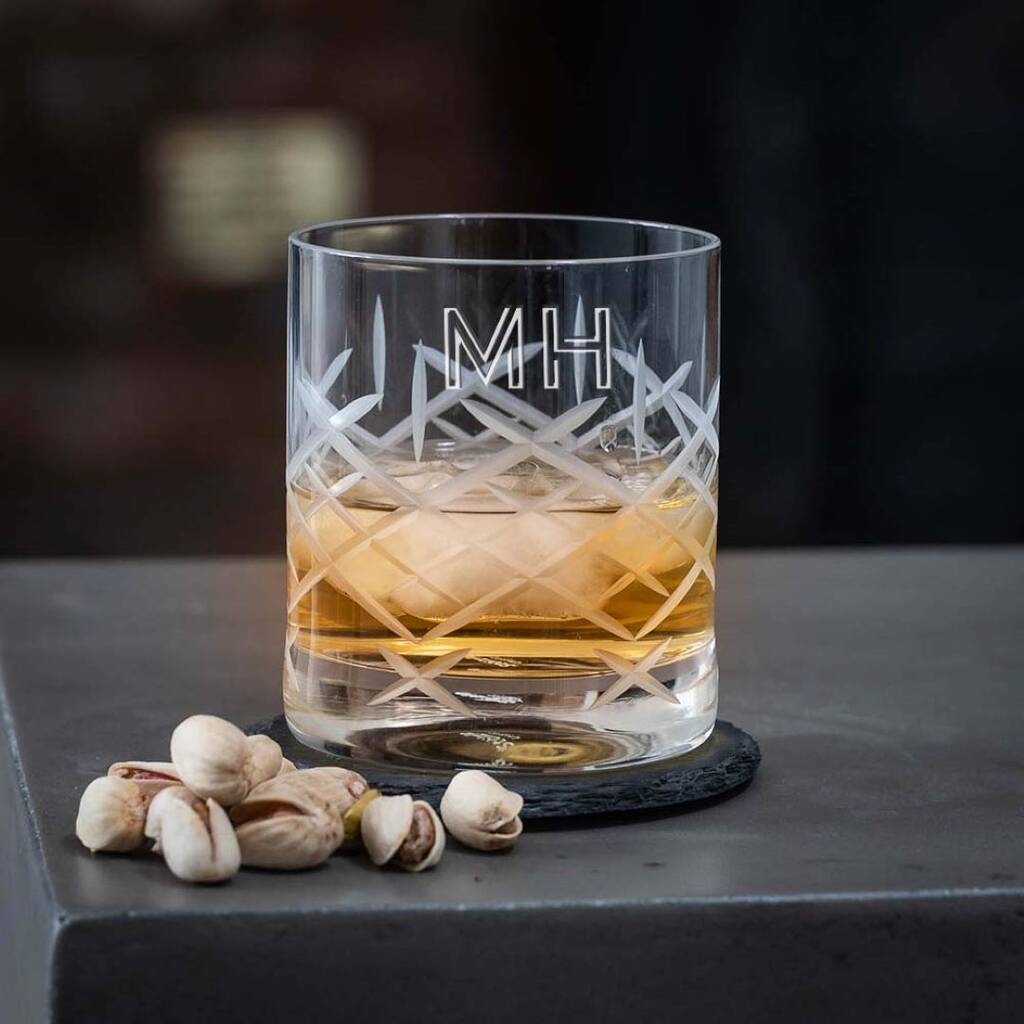 Personalised Initial Crystal Whisky Glass