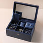 Personalised Navy Two Tier Jewellery Box, thumbnail 2 of 5