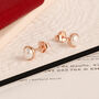 Gemstone Stud Earrings In Rose Gold Vermeil Plated, thumbnail 4 of 12