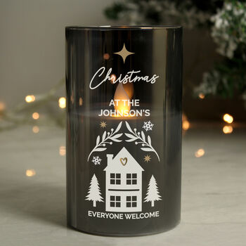 Personalised Christmas Smoked LED Candle, 3 of 5