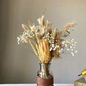 Dried Flower Posy With Protea And Gypsophila, 5 of 6