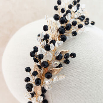 Black And Gold Crystal Headpiece, 6 of 7