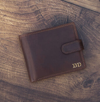 Personalised Dark Brown And Tan Leather Wallet Rfid, 9 of 9