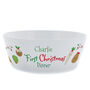 Personalised 1st Christmas Dinner Plastic Baby Bowl, thumbnail 2 of 2