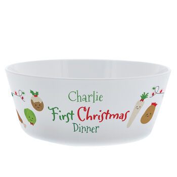 Personalised 1st Christmas Dinner Plastic Baby Bowl, 2 of 2