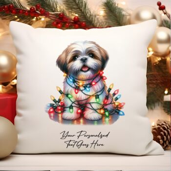 Personalised Lhasa Apso In Christmas Lights, 10 of 10