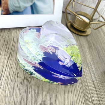 Personalised Photo Glass Heart Paperweight + Luxury Gift Box, 4 of 10