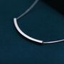 Curved Bar Necklace In Sterling Silver, thumbnail 6 of 12
