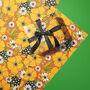 Orange Vintage Floral Pattern Wrapping Paper, thumbnail 5 of 7