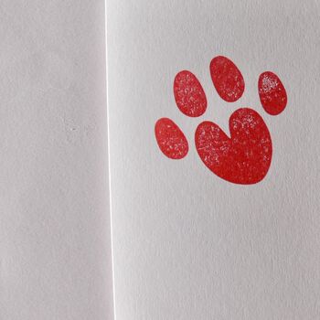 Dog Paw Love Heart Handprinted Greeting Card, 3 of 4