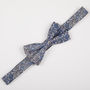 Mens Blue Floral Print Bow Tie, thumbnail 5 of 6