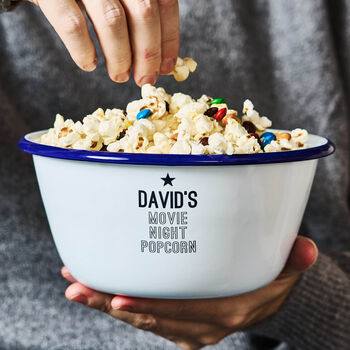 Personalised Enamel Popcorn Bowl, 4 of 10