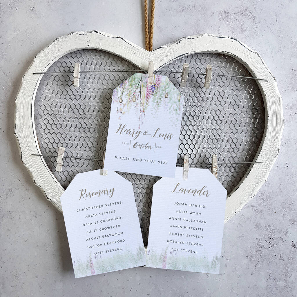 'Whimsical' Table Plan Cards