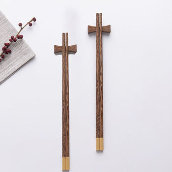 Personalised Engraved Wooden Chopsticks Non Slip Gift Set, 2 of 6