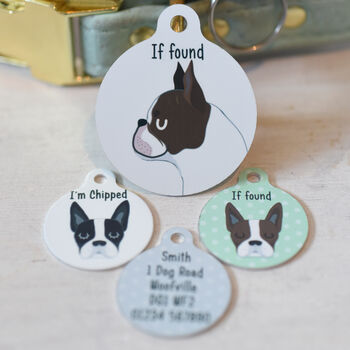 Boston Terrier Personalised Dog ID Tag, 10 of 12
