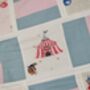 Handmade Circus Quilt,Tummy Time Mat, Blues And Pinks, thumbnail 6 of 8