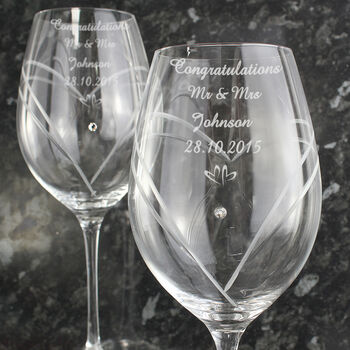 Personalised Wine Glasses With Swarovski Elements, 3 of 3