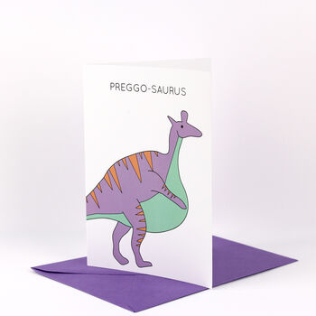 Preggo Saurus Dinosaur Pregnancy Card, 2 of 4