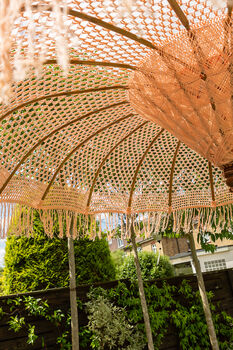 Macrame Hand Knotted Garden Parasol, 3 of 4