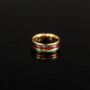 Mens Ring Gold Plated Steel Opal Fire Band Ring, thumbnail 2 of 9