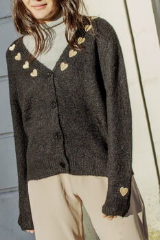 Black Heart Embroidered Cardigan, 8 of 8