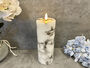 20cm Marbled Grey LED Pillar Candle – Real Wax, thumbnail 1 of 12