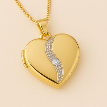 Personalised Solid 9ct Gold Diamond Heart Locket, 2 of 10