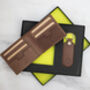 Mens Personalised Leather Wallet Gift Set, thumbnail 11 of 12
